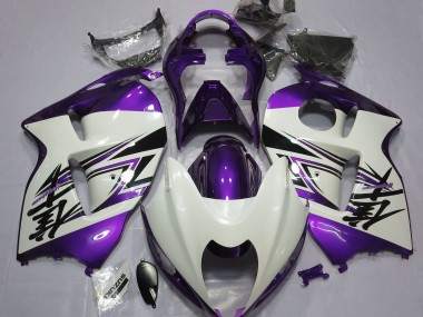 1997-2007 Gloss White & Purple Suzuki GSXR 1300 Fairings