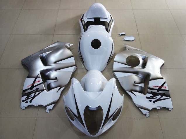 1997-2007 White & Shiny Silver Suzuki GSXR 1300 Fairings