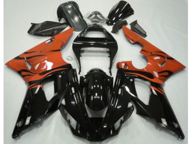 2000-2001 Black Flame & Orange Yamaha R1 Fairings