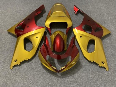 2000-2002 Gold and Red Suzuki GSXR 1000 Fairings