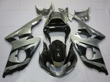 2000-2002 Silver and Black OEM Style Suzuki GSXR 1000 Fairings