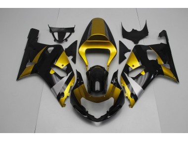 2001-2003 Gloss Black and Gold Suzuki GSXR 600-750 Fairings