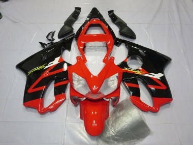 2001-2003 Gloss Black and Red Honda CBR600 F4i Fairings