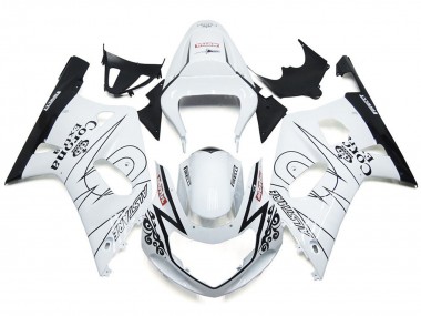 2001-2003 Gloss White Corona and Black Suzuki GSXR 600-750 Fairings