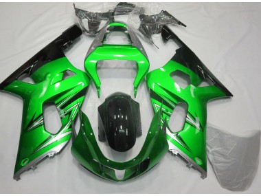 2001-2003 Green and Silver Suzuki GSXR 600-750 Fairings