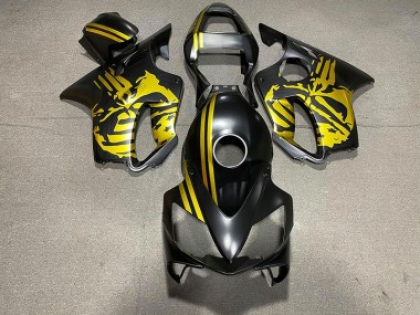 2001-2003 Matte Black & Gold Skull Honda CBR600 F4i Fairings