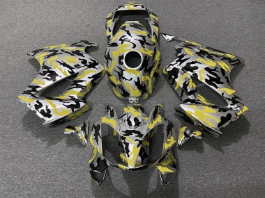 2002-2012 Yellow Camo Honda VFR800 Fairings