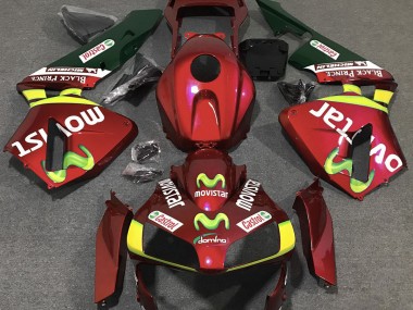 2003-2004 Deep Red Movistar Honda CBR600RR Fairings