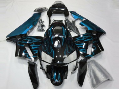 2003-2004 Light Blue Flames Honda CBR600RR Fairings