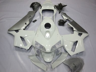 2003-2004 Silver and White Honda CBR600RR Fairings