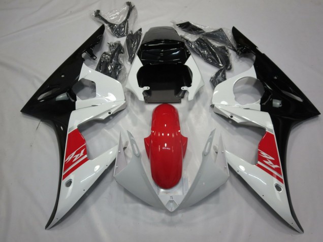 2003-2005 Black White and Red Yamaha R6 Fairings