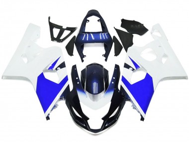 2004-2005 Bright White and Blue Suzuki GSXR 600-750 Fairings