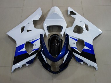 2004-2005 Gloss White & Deep Blue Suzuki GSXR 600-750 Fairings