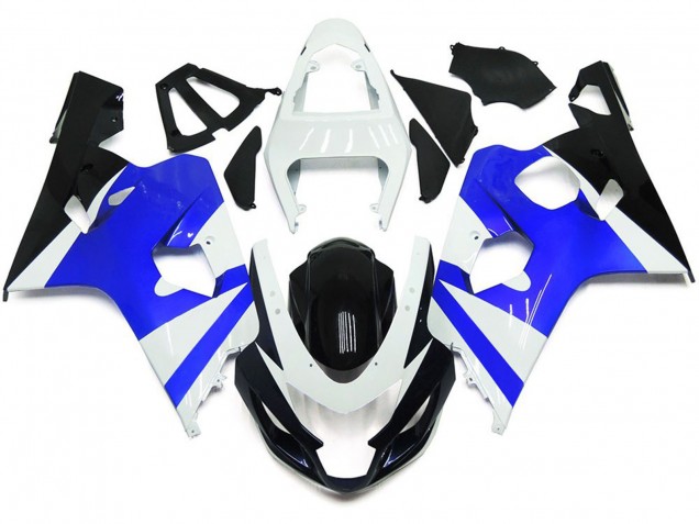 2004-2005 Gloss White and Gloss Blue Suzuki GSXR 600-750 Fairings