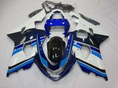 2004-2005 Light Blue White and Black Suzuki GSXR 600-750 Fairings