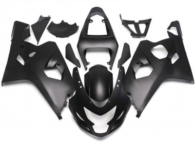 2004-2005 Matte Black Style w Red Decals Suzuki GSXR 600-750 Fairings