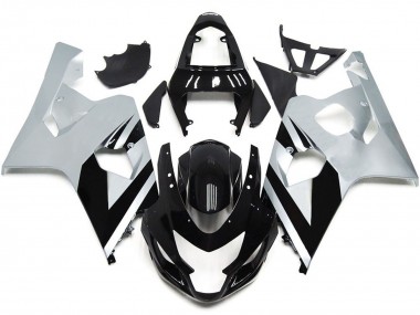 2004-2005 Silver and Black Gloss OEM Style Suzuki GSXR 600-750 Fairings