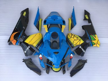 2005-2006 Blue Shark & Yellow Honda CBR600RR Fairings