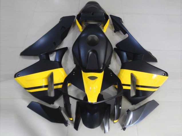 2005-2006 Matte Black & Gloss Yellow Honda CBR600RR Fairings