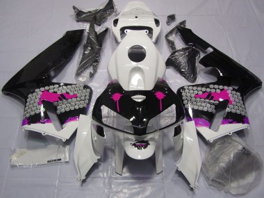 2005-2006 Pink Splatter on Gloss Black Honda CBR600RR Fairings