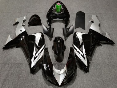 2006-2007 Black and Silver Kawasaki ZX10R Fairings