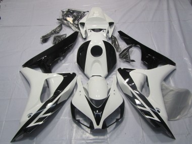 2006-2007 Black and White OEM Style No Decals Honda CBR1000RR Fairings