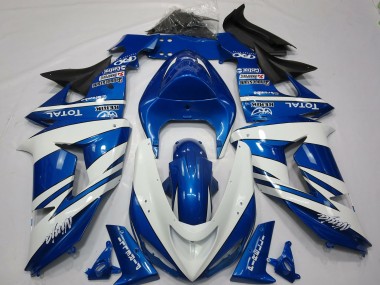 2006-2007 Blue White Ninja Kawasaki ZX10R Fairings