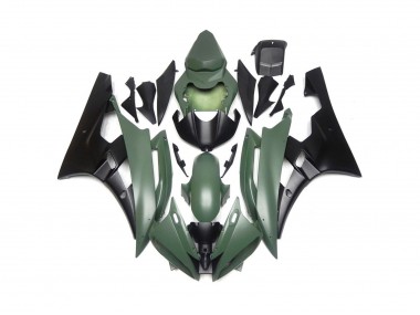 2006-2007 Custom Matte Green and Black Yamaha R6 Fairings