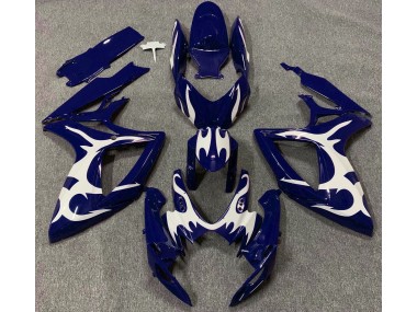 2006-2007 Dark Blue & White Design Suzuki GSXR 600-750 Fairings