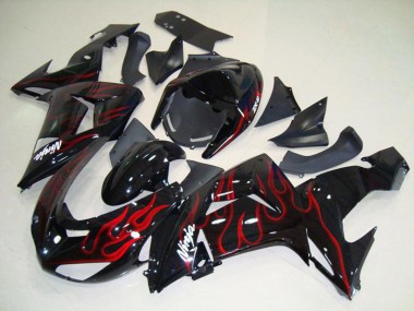 2006-2007 Flame Red Kawasaki ZX10R Fairings