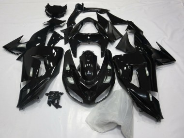 2006-2007 Gloss Black Plain Kawasaki ZX10R Fairings