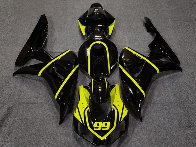 2006-2007 Gloss Black and Bright Yellow Honda CBR1000RR Fairings