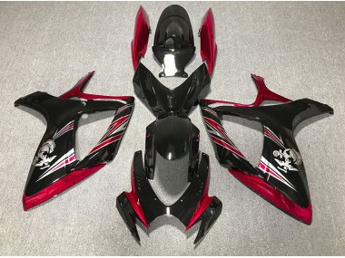 2006-2007 Gloss Red and Black Design Suzuki GSXR 600-750 Fairings