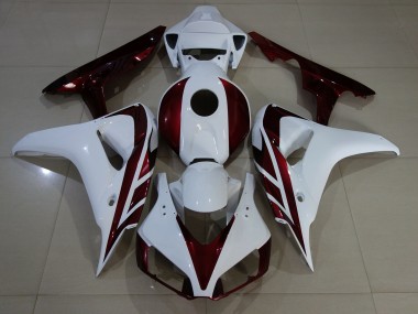 2006-2007 Gloss White and Deep Red Honda CBR1000RR Fairings