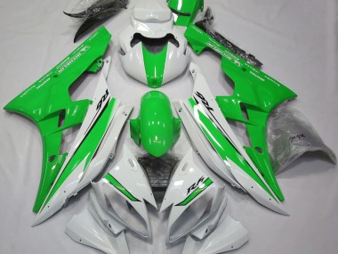 2006-2007 Gloss White and Green Yamaha R6 Fairings