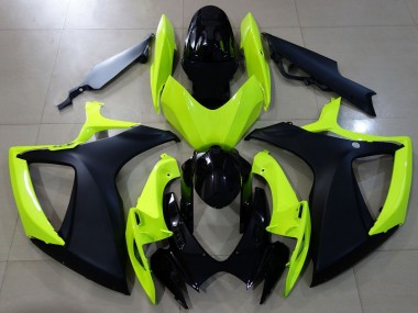 2006-2007 Gloss Yellow & Black Suzuki GSXR 600-750 Fairings