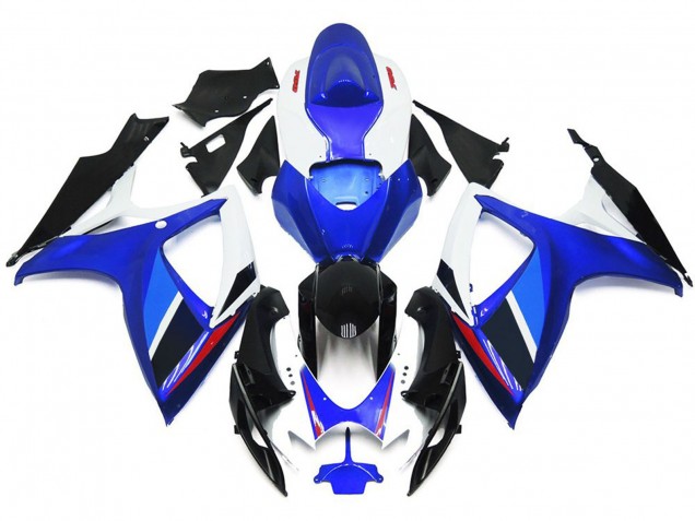 2006-2007 Light Blue and Deep Blue OEM Style w Red Suzuki GSXR 600-750 Fairings