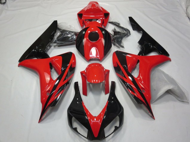 2006-2007 Red Black OEM Style No Decals Honda CBR1000RR Fairings