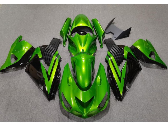 2006-2011 Bright Green & Black Kawasaki ZX14R Fairings