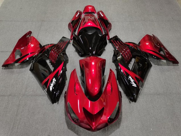 2006-2011 Fire Red and Black Kawasaki ZX14R Fairings