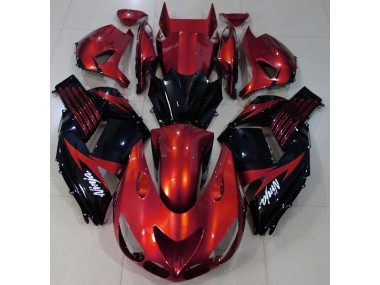 2006-2011 Gloss Red and Black Kawasaki ZX14R Fairings