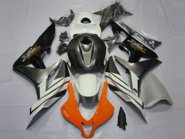 2007-2008 Black Grey and Orange Honda CBR600RR Fairings