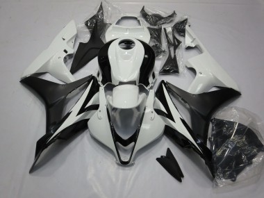 2007-2008 Clean Black and White Honda CBR600RR Fairings