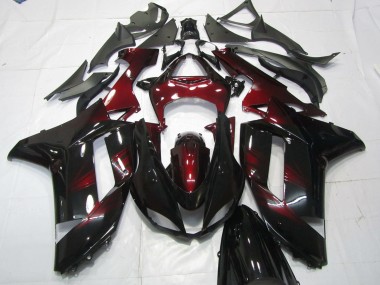 2007-2008 Deep Red Kawasaki ZX6R Fairings