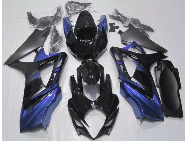 2007-2008 Gloss Black and Blue Suzuki GSXR 1000 Fairings