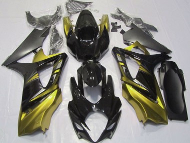 2007-2008 Gloss Black and Yellow Suzuki GSXR 1000 Fairings