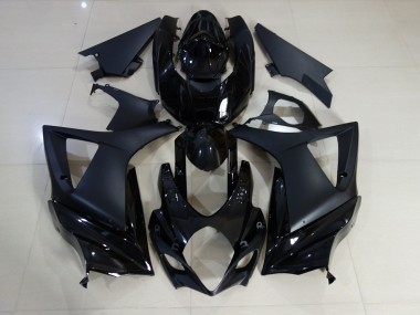 2007-2008 Gloss and Matte Black Plain Suzuki GSXR 1000 Fairings