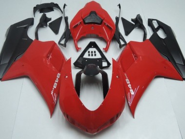 2007-2012 Red Matte Black Ducati 848 1098 1198 Fairings