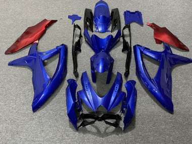 2008-2010 Dark Blue and Red Suzuki GSXR 600-750 Fairings