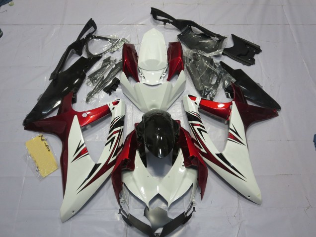 2008-2010 Red White Black Suzuki GSXR 600-750 Fairings